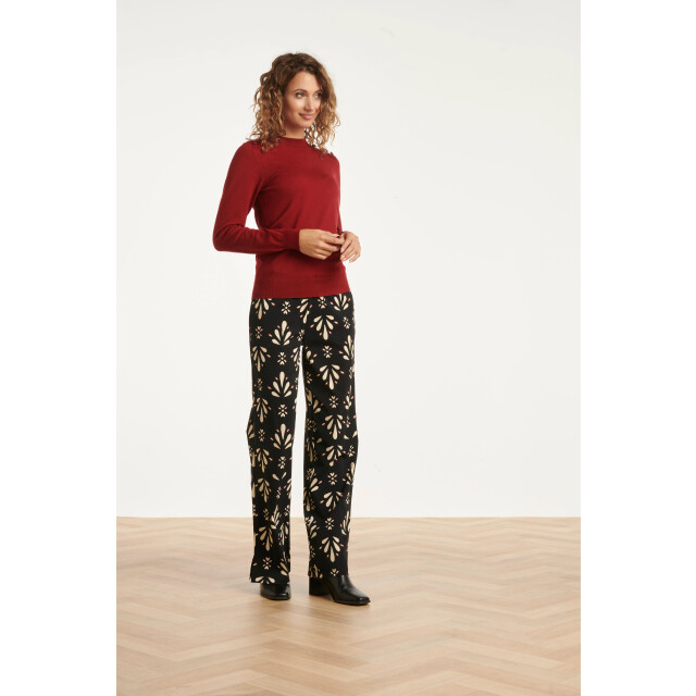 Smashed Lemon Zwart en offwhite travelkwaliteit broek | 25651-999-010 large Smashed Lemon Zwart en offwhite travelkwaliteit broek | 25651-999-010 large