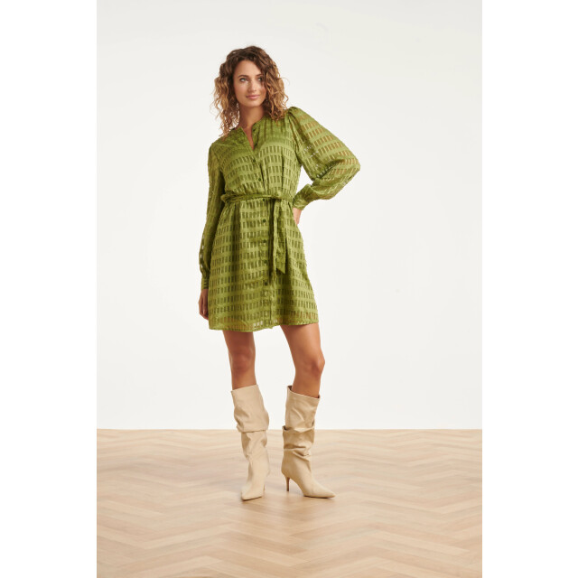 Smashed Lemon Dameskorte jurk met structuur | 25698-550-L large Smashed Lemon Dameskorte jurk met structuur | 25698-550-L large