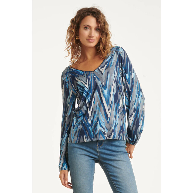 Smashed Lemon Damesgetailleerd zig zag geprint top | 8720331389613 large