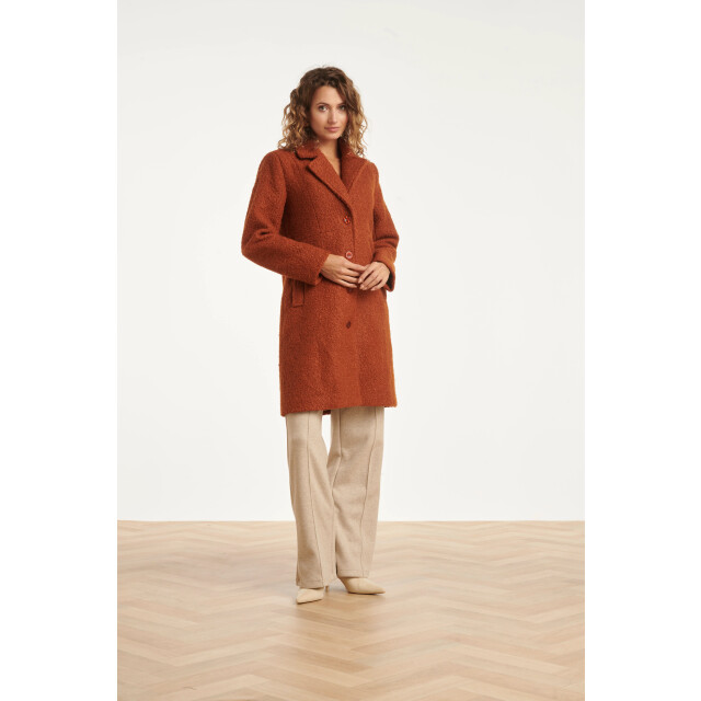 Smashed Lemon Bouclé jas met parelmoerknopen | 8720331374640 large