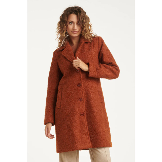 Smashed Lemon Bouclé jas met parelmoerknopen | 8720331374640 large