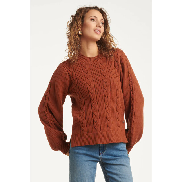 Smashed Lemon Damesgestructureerd gebreide trui | 8720331368724 large