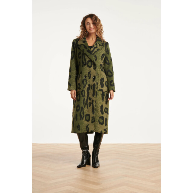 Smashed Lemon Dierenprint jas in army met zwart | 8720331372738 large