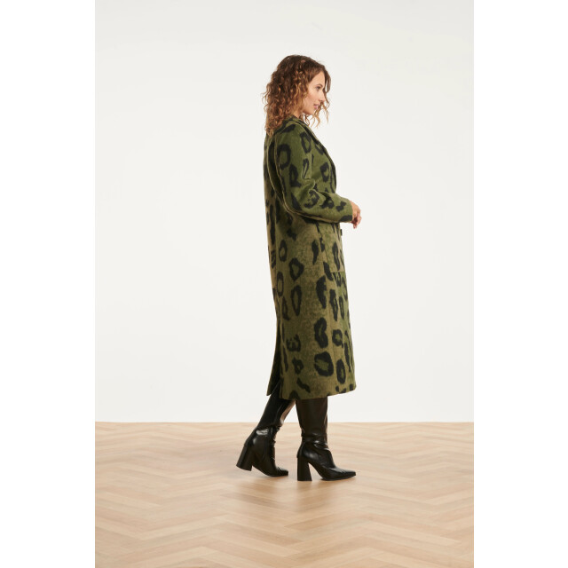 Smashed Lemon Dierenprint jas in army met zwart | 8720331372738 large