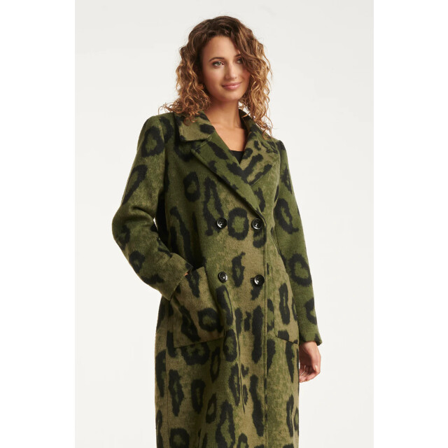 Smashed Lemon Dierenprint jas in army met zwart | 8720331372738 large
