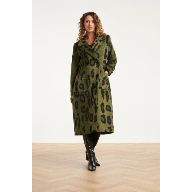 Smashed Lemon Dierenprint jas in army met zwart | 8720331372738 large