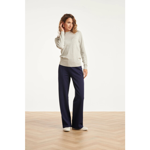 Smashed Lemon Damesstretch charcoal broek met wijde pijpen | 25636-675-4XL large Smashed Lemon Damesstretch charcoal broek met wijde pijpen | 25636-675-4XL large