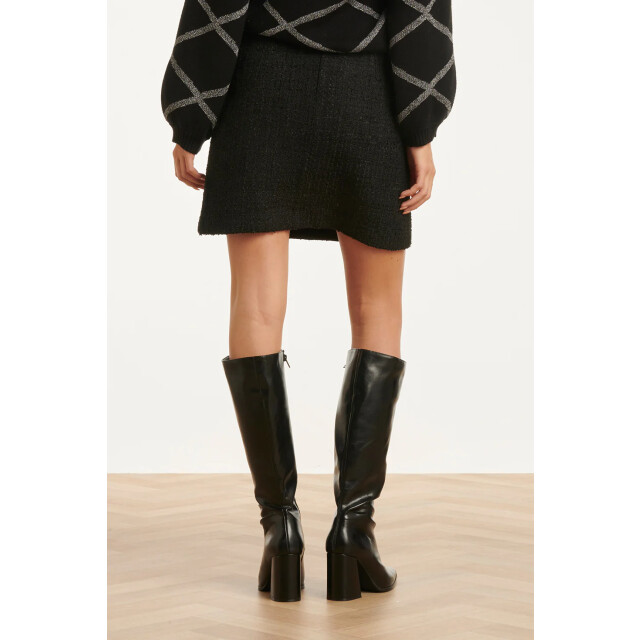 Smashed Lemon Zwarte tweed rok | 8720331379690 large
