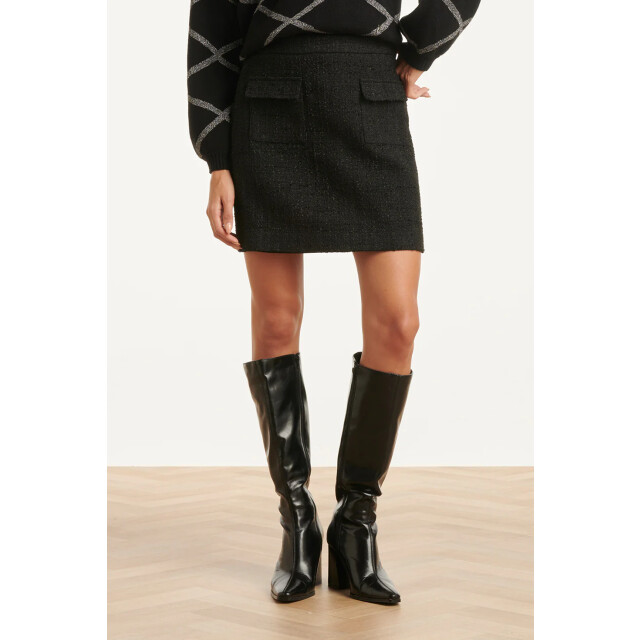 Smashed Lemon Zwarte tweed rok | 8720331379690 large