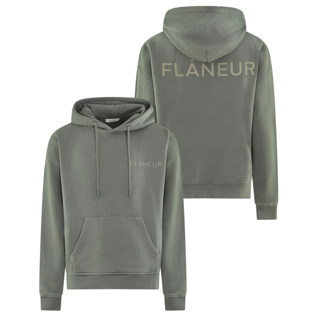 Flaneur Homme Heren double logo washed hoodie FHOO042-840 large