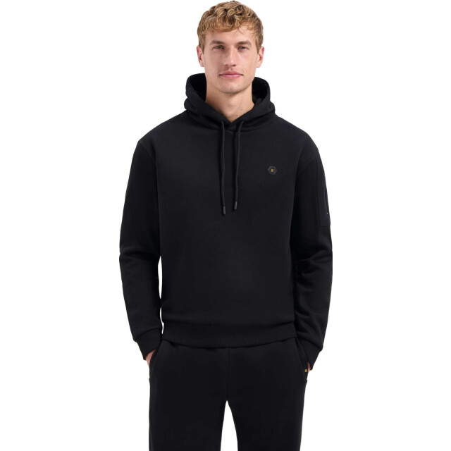 No Excess Sweater hooded brushed black 29130850-020 large