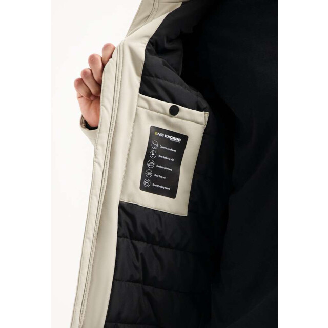 No Excess Jacket short fit hooded softshell s stone 29630807SN-014 large