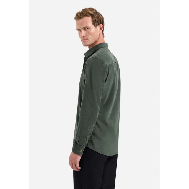No Excess Shirt solid fine herringbone dark green 29430843-052 large