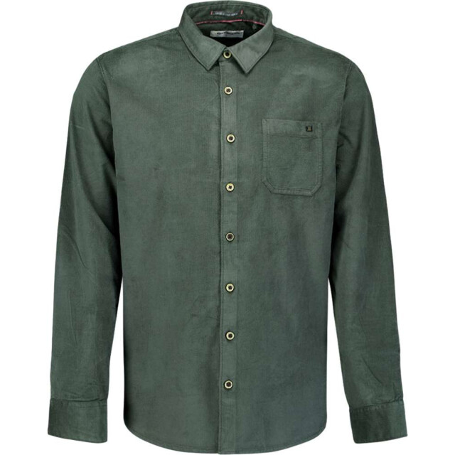 No Excess Shirt solid fine herringbone dark green 29430843-052 large