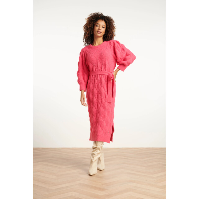 Smashed Lemon Damesgebreide midi jurk | 25501-435-L large Smashed Lemon Damesgebreide midi jurk | 25501-435-L large