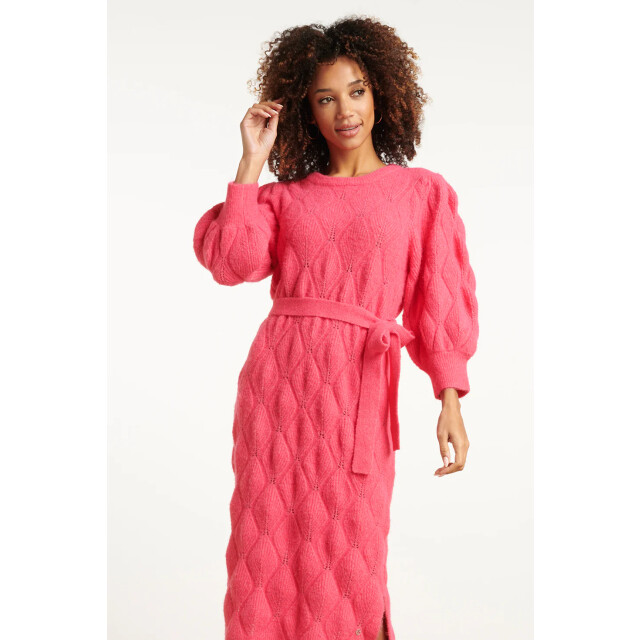 Smashed Lemon Damesgebreide midi jurk | 25501-435-L large Smashed Lemon Damesgebreide midi jurk | 25501-435-L large