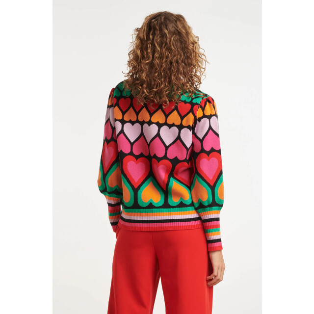 Smashed Lemon 24900 multi gebriede top met hartjesprint | 24900-998-S large Smashed Lemon 24900 multi gebriede top met hartjesprint | 24900-998-S large