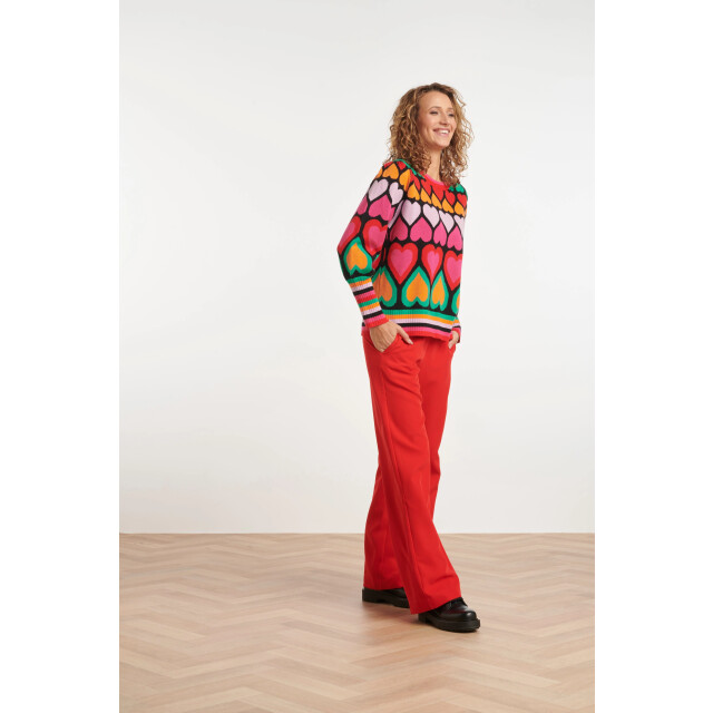 Smashed Lemon 24900 multi gebriede top met hartjesprint | 24900-998-S large Smashed Lemon 24900 multi gebriede top met hartjesprint | 24900-998-S large