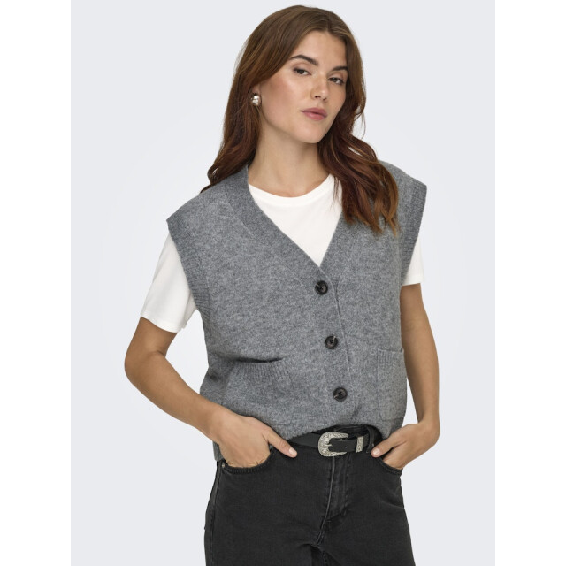 Jacqueline de Yong Jdysuper life sl v-neck vest knt melee 4269.87.0028 large