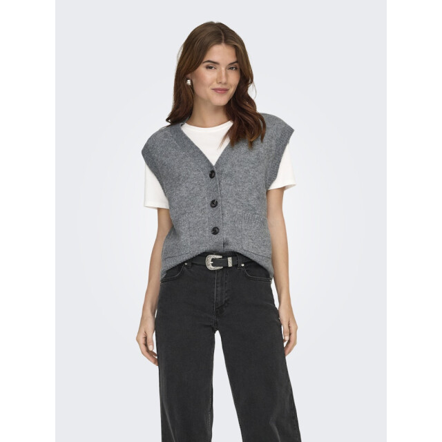 Jacqueline de Yong Jdysuper life sl v-neck vest knt melee 4269.87.0028 large