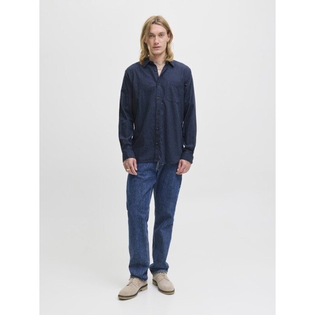 Jack & Jones Jjeclassic melange shirt ls noos navy 5309.37.0002 large