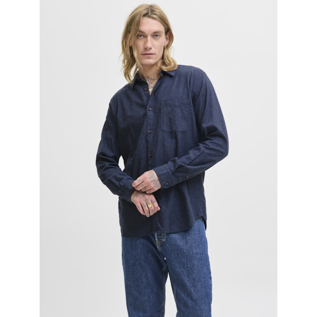 Jack & Jones Jjeclassic melange shirt ls noos navy 5309.37.0002 large