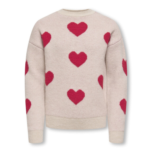 Only Kognaja ls flower pullover knt ecru dessin 2219.08.0025 large