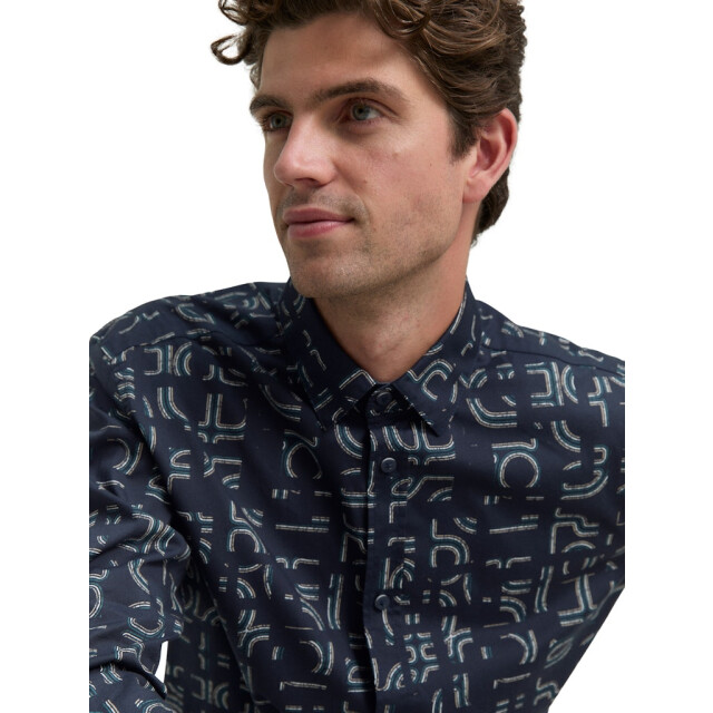 Tom Tailor Stretch shirt aop ls navy 5309.37.0005 large