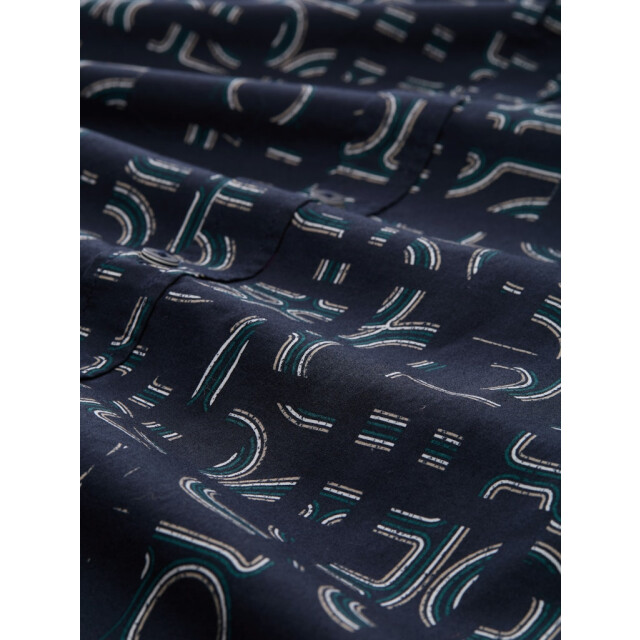 Tom Tailor Stretch shirt aop ls navy 5309.37.0005 large