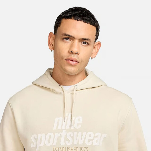 Nike club men's fleece hoodie sport t-shirt korte mouw heren - 068973_800-L large