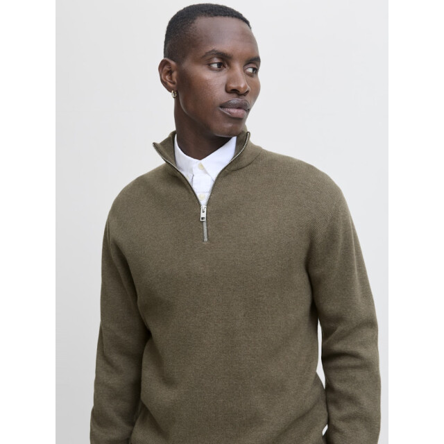 Jack & Jones Jprblamilano stitch knit half zip sn olijf 5219.22.0041 large