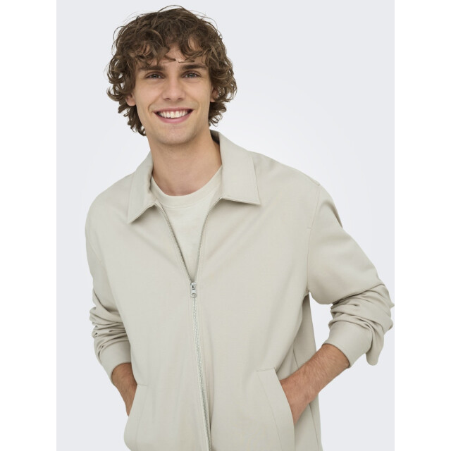 Only & Sons Onsjakes 0339 zip overshirt beige 5239.05.0012 large