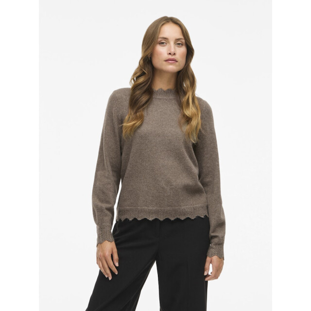 Vila vinikolina o-neck l/s knit top no 14106419 falcon 06712.940.0102 large