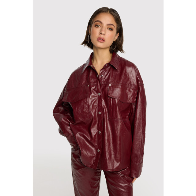 Alix The Label 2509412310 ladies woven faux leather blouse 2509412310 faux leather blouse large