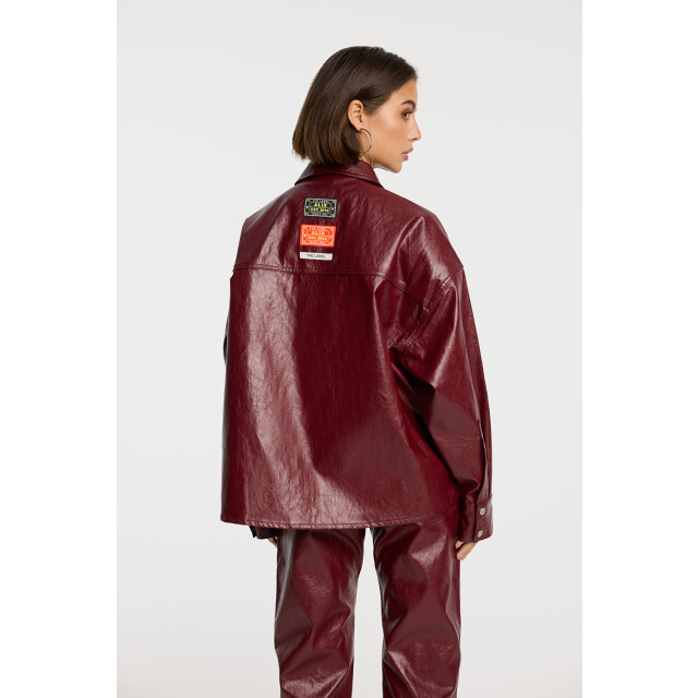 Alix The Label 2509412310 ladies woven faux leather blouse 2509412310 faux leather blouse large