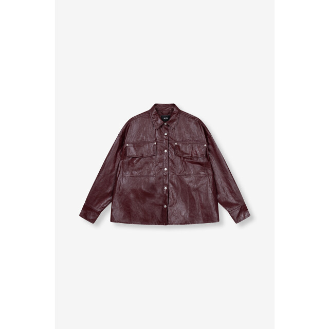 Alix The Label 2509412310 ladies woven faux leather blouse 2509412310 faux leather blouse large