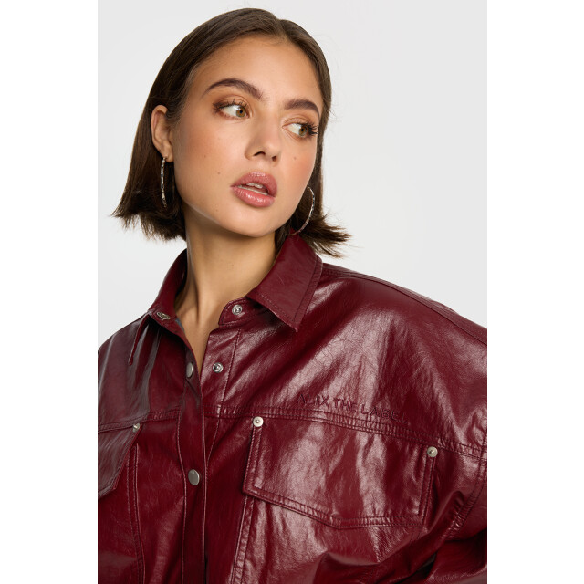 Alix The Label 2509412310 ladies woven faux leather blouse 2509412310 faux leather blouse large