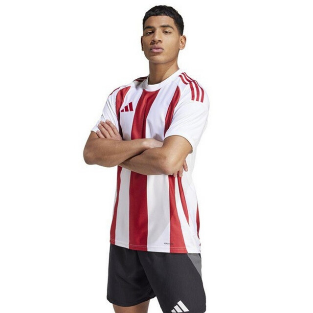 Adidas Heren 24 gestreepte voetbal jersey UTPP6401_whitered large