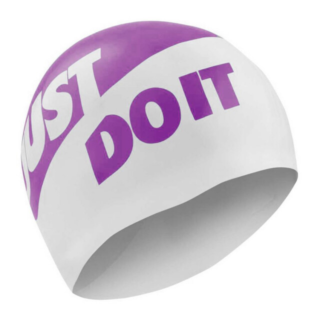 Nike Uniseks zwemcap just do it slogan voor volwassenen UTPP638_whiteviolet large