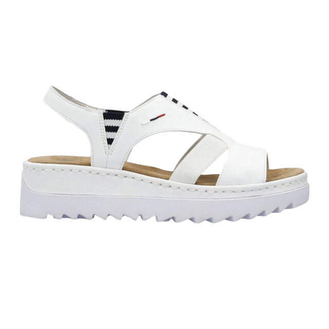 Rieker Dames contrast gestreepte ecologisch leren sandalen UTPP5850_white large