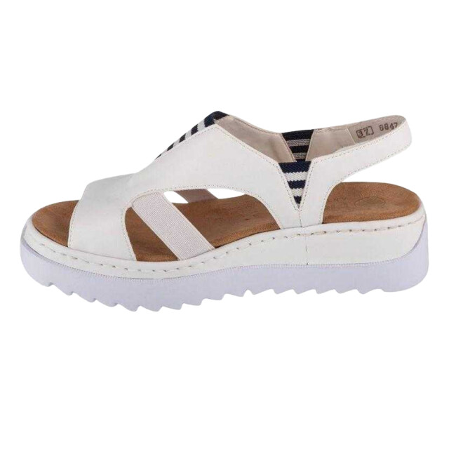 Rieker Dames contrast gestreepte ecologisch leren sandalen UTPP5850_white large