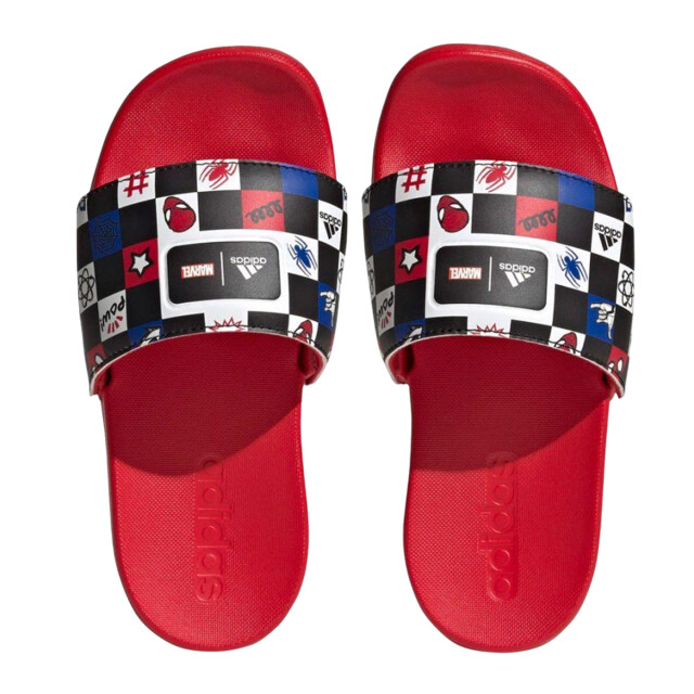 Adidas Kinderen/kinderen adilette spider-man sliders UTPP5893_coreblackcloudwhitebetterscarlet large