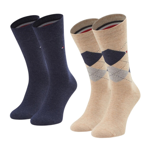 Tommy Hilfiger Heren argyle sokken (set van 2) UTPP5713_beigenavyblue large