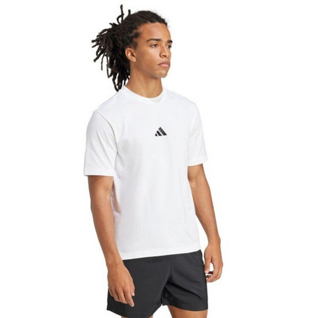 Adidas Heren essentials klein logo single jersey t-shirt UTPP5766_whiteblack large Adidas Heren essentials klein logo single jersey t-shirt UTPP5766_whiteblack large
