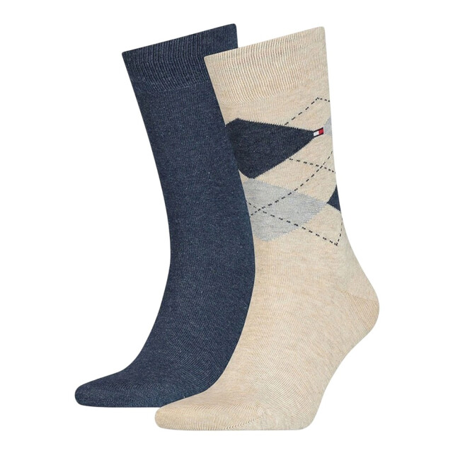 Tommy Hilfiger Heren argyle sokken (set van 2) UTPP5713_beigenavyblue large