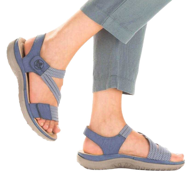 Rieker Dames leren sandalen UTPP5643_blue large