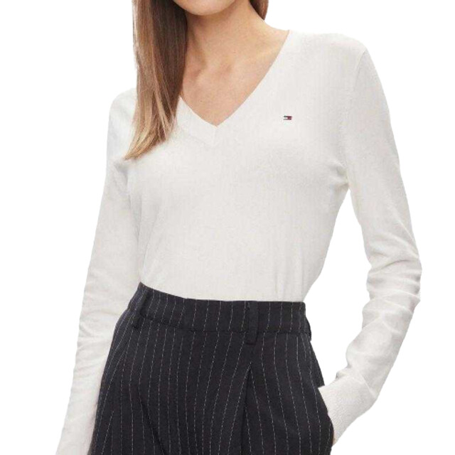 Tommy Hilfiger Dames v hals sweater top UTPP5296_beige large
