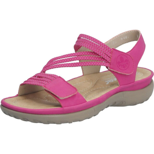 Rieker Dames streep synthetisch leren sandalen UTPP5526_pink large