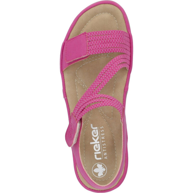 Rieker Dames streep synthetisch leren sandalen UTPP5526_pink large