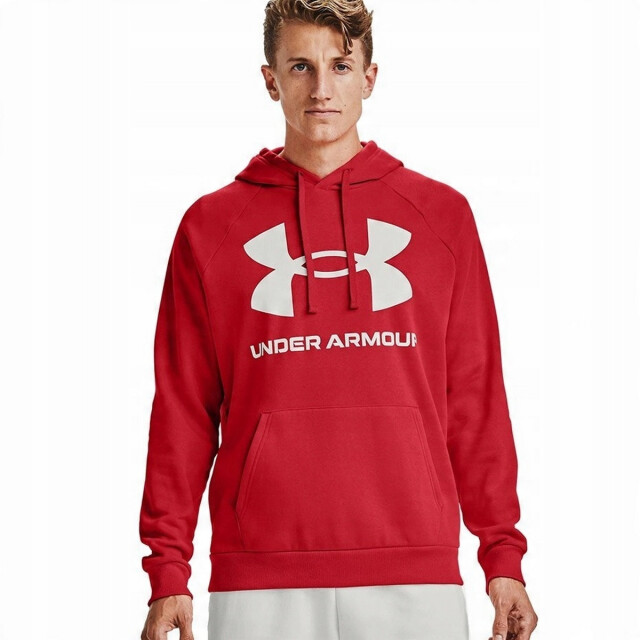 Under Armour Heren rival groot logo fleece training hoodie UTPP5542_brightredwhite large